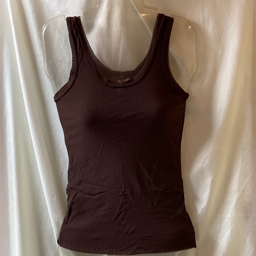 Sheer Chocolate Brown Tank Top